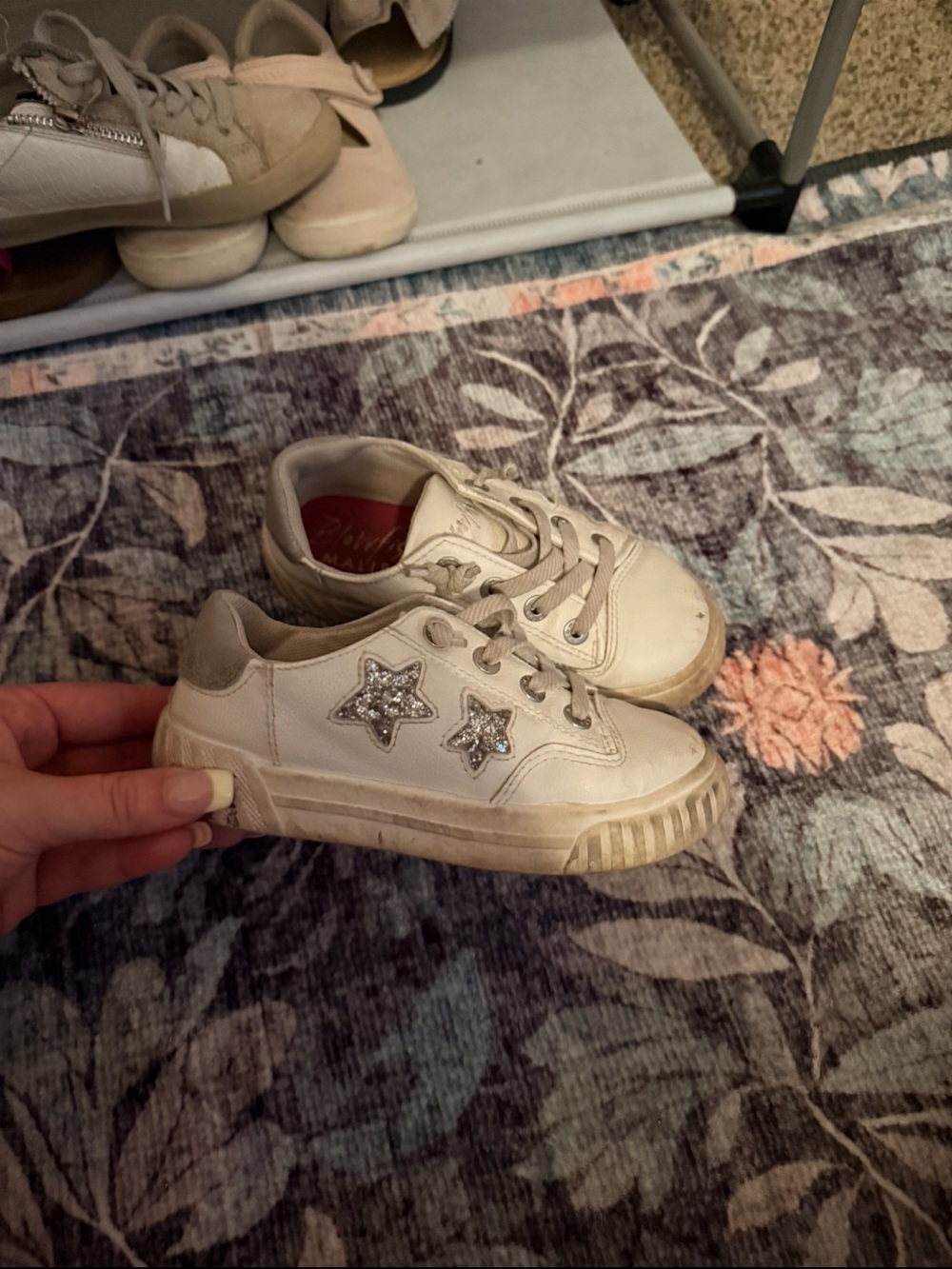 Kids White Star Accent Sneakers